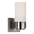 Trans Globe One Light Polished Chrome White Frosted Cylinder Glass Wall Light 2912 PC